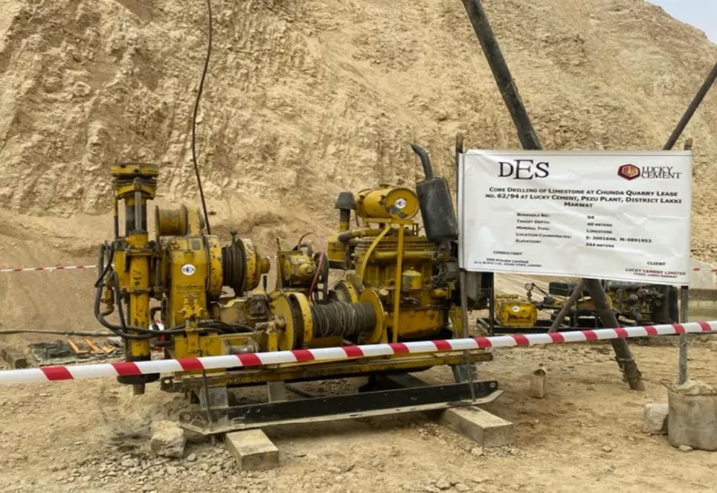 Core Drilling in Limestone Quarry at Lucky Cement Pezzu Plant, Lakki Marwat